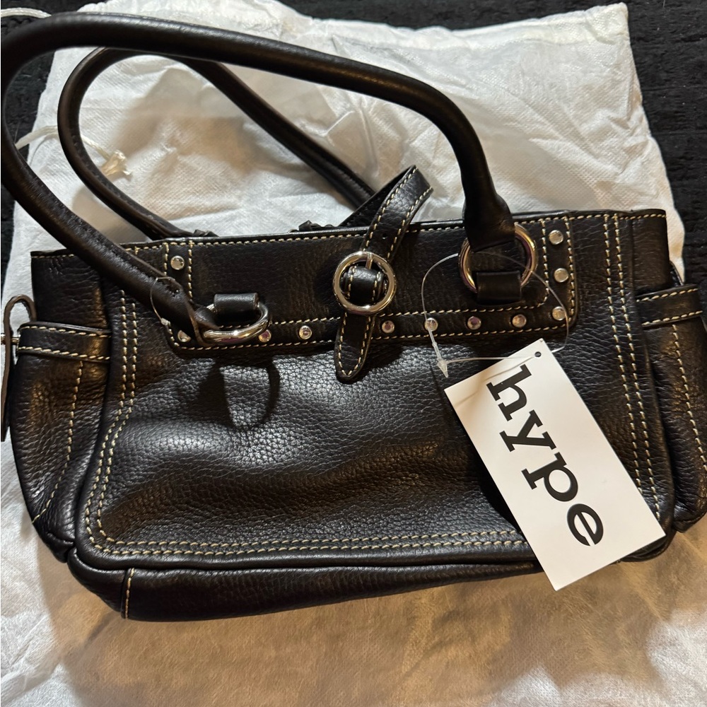 Hype Black Shoulder Bag with Silver Accents